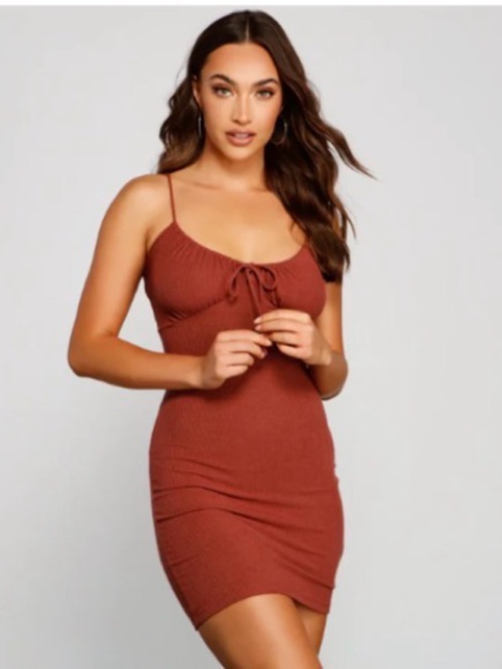 Forever 21 Bright Orange V‑Neck Spaghetti Strap Slip Dress (swipe to see color)
